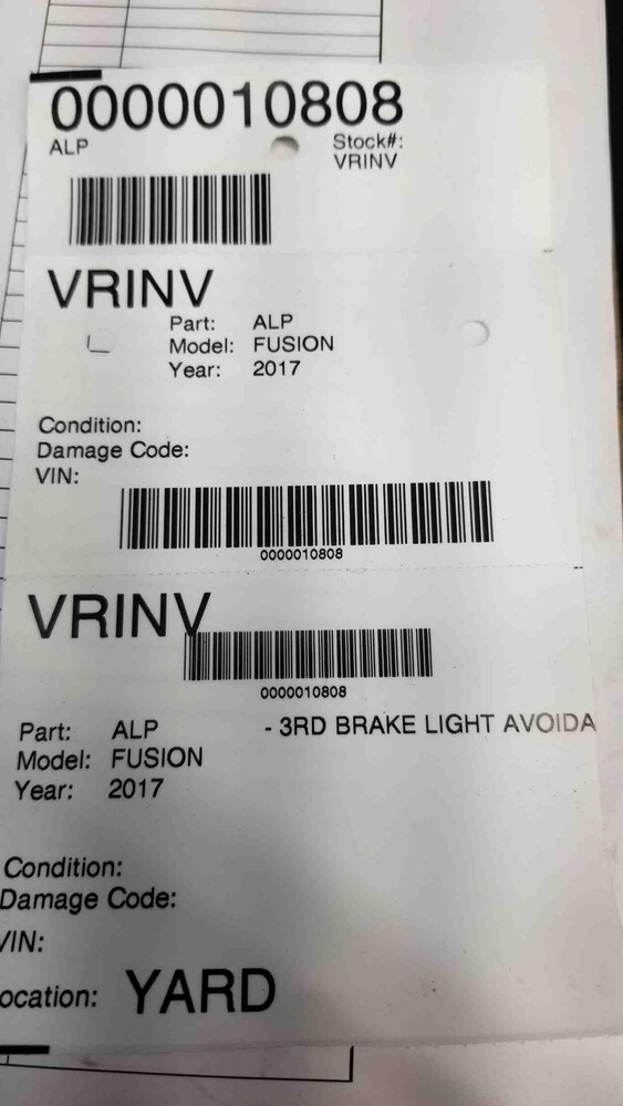 ✅ 2017 FORD FUSION BRAKE LIGHT AVOIDANCE LAMP OEM