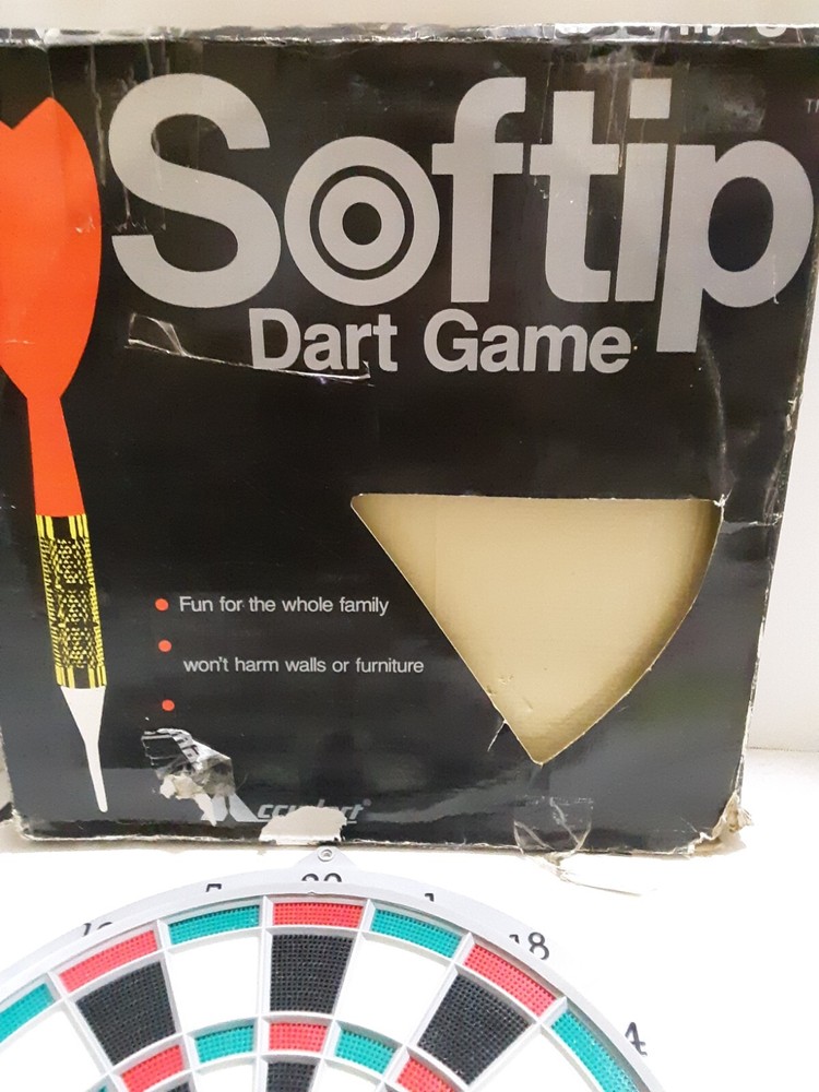 Vintage Soft Tip Dart Board with Darts, Never Use