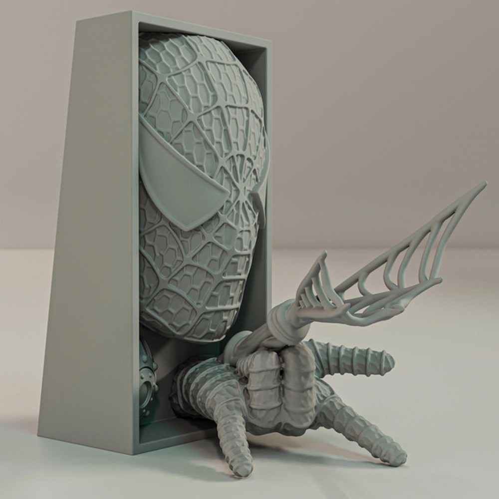 Spider-Man Inspired Book Nook - Web-Slinger Bookshelf Insert Wall Crawler Decor