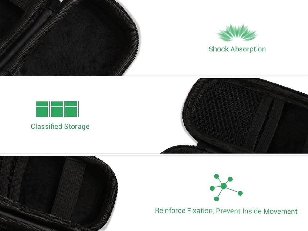 Portable Black Hard Case for Digital Recorders & Accessories - Scratch-Resistant