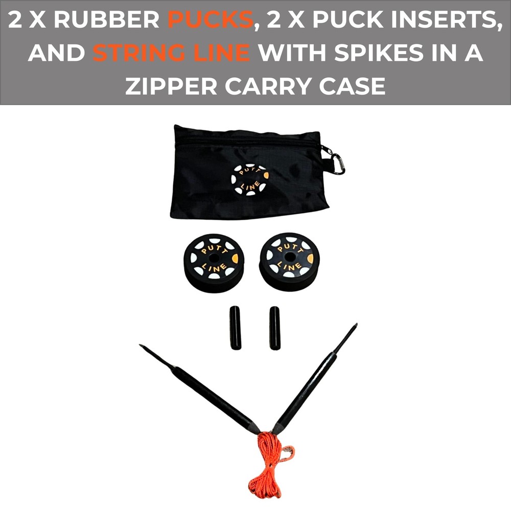 Two-Way Putting Alignment System - Golf Training Aid with Target Pucks & String