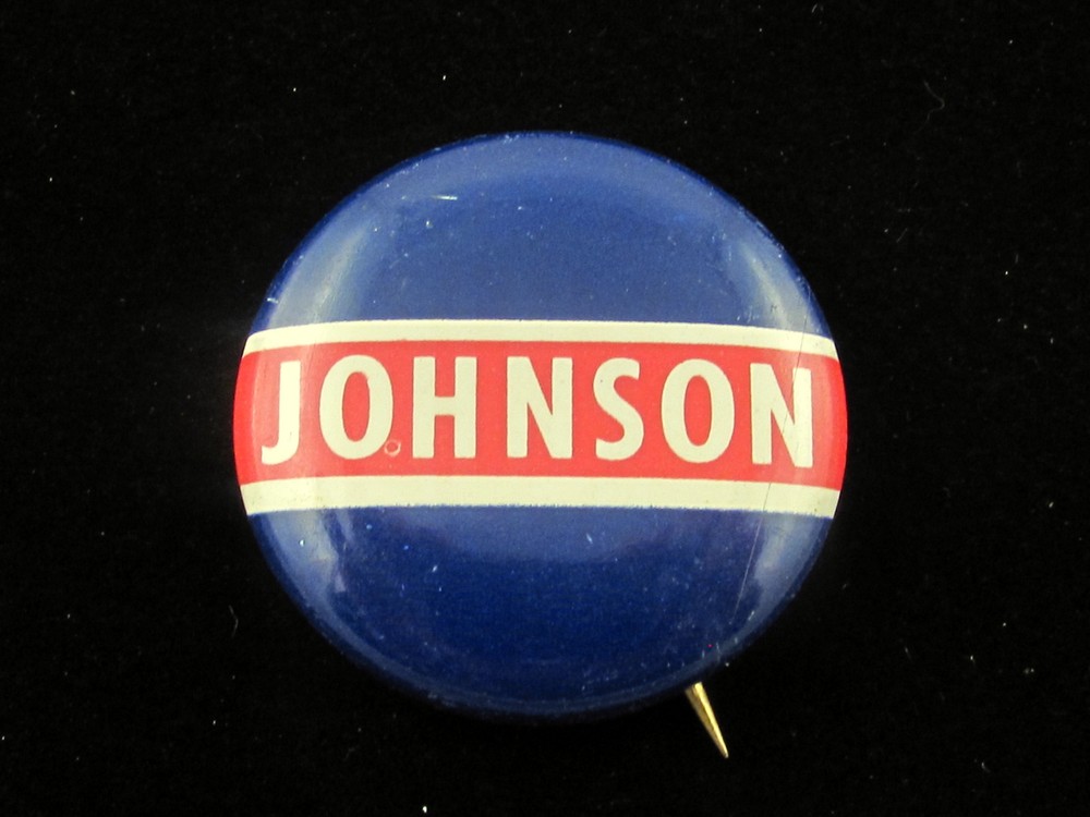 1964 JOHNSON FOR PRESIDENT 1" BUTTON PINBACK LBJ