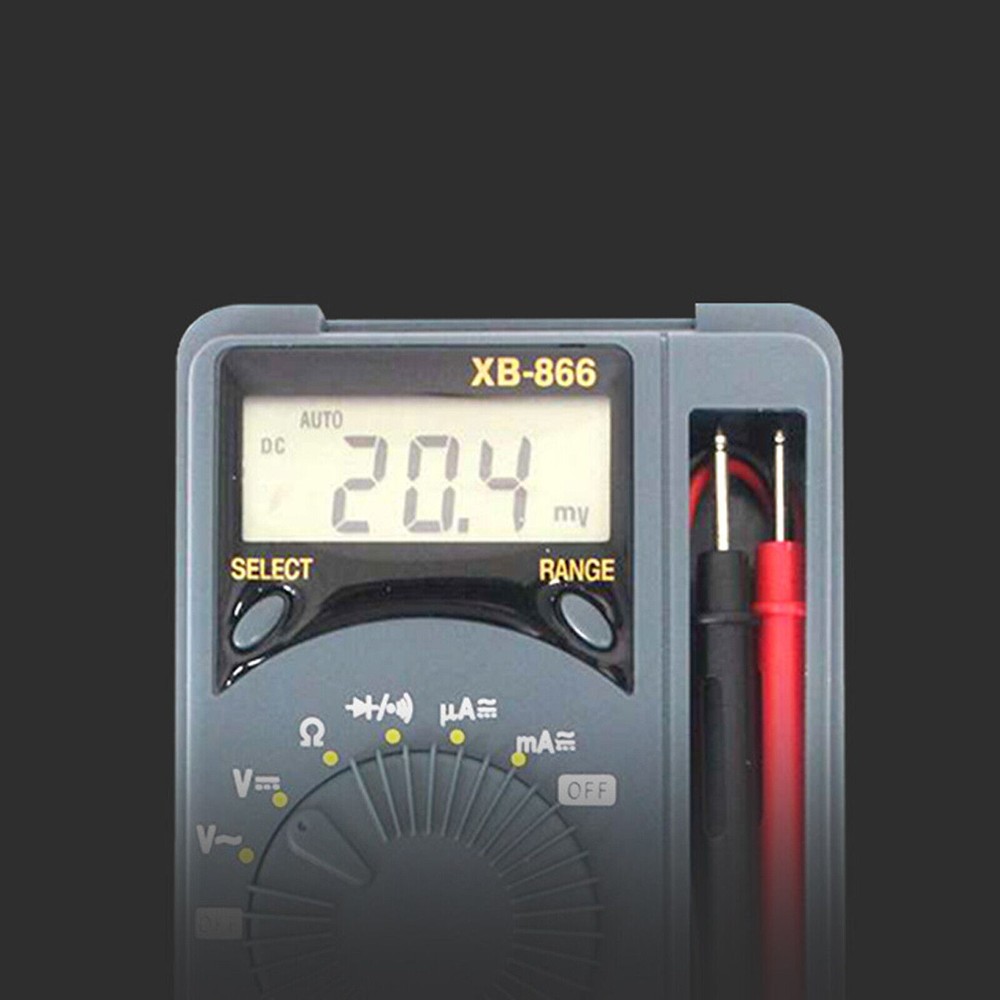 XB866 Mini Auto Range LCD Voltmeter Tester Tool AC/DC Pocket Digital MultimeteXE