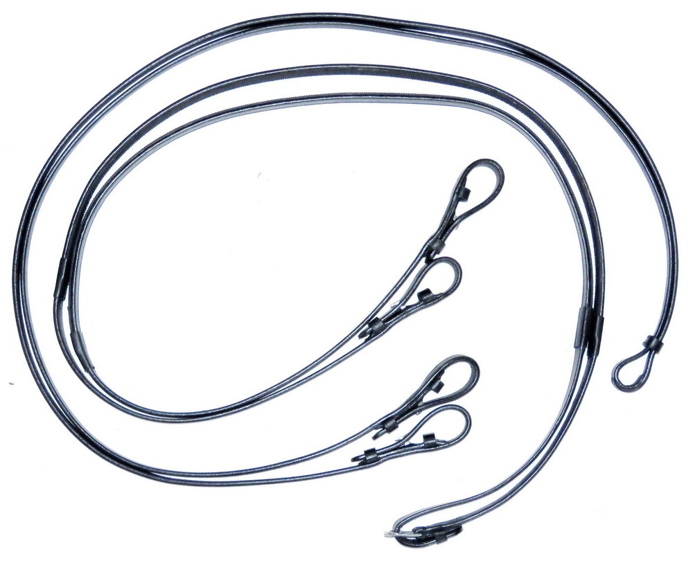 FSS Half Rubber Lined Inside Grip & Leather CURB Reins DOUBLE BRIDLE SET 2x PAIR