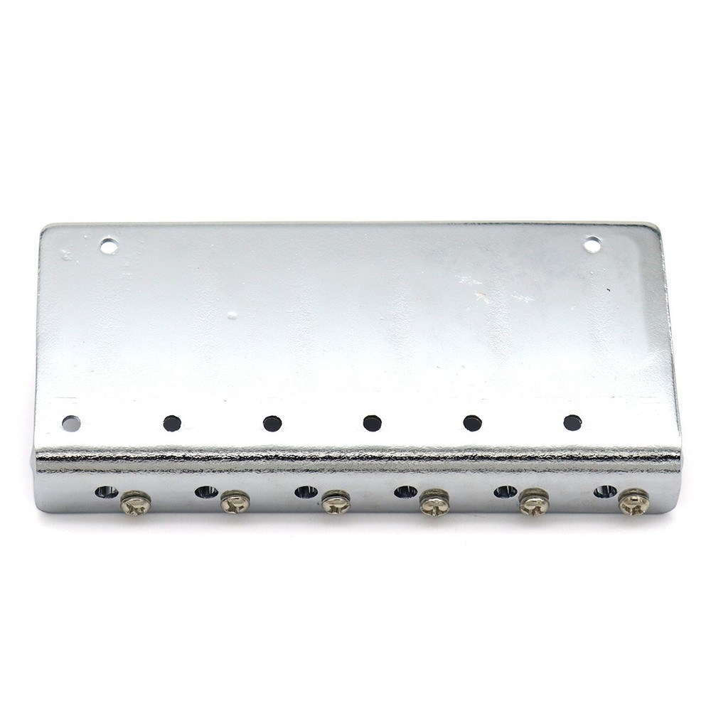 6String Metal Fixed Bass Bridge L-Shaped Saddle Bridge Top Load Tailpiece Silver