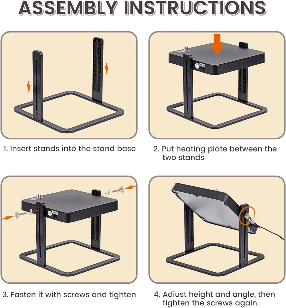Chick Brooder Heater Plate 10"X10" Brooder Plate Chicks Adjustable Temperature
