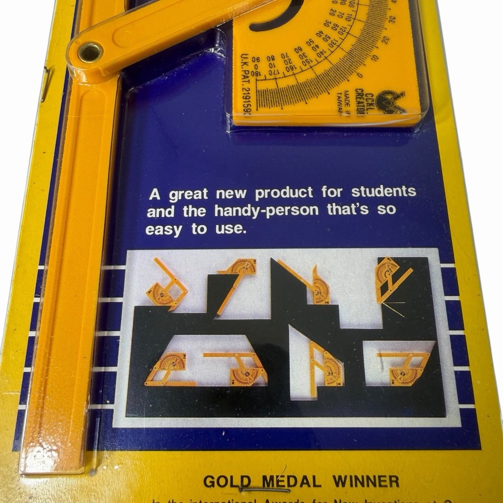 CCKL CREATOR P1028 Adjustable Protractor Multipurpose Angle Finder Yellow NEW!
