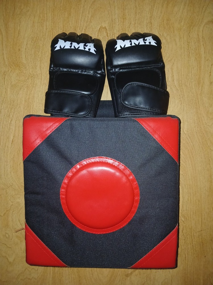 MMA Gloves & Red Target Pad Set – Pre-Owned Training Gear – Great Condition