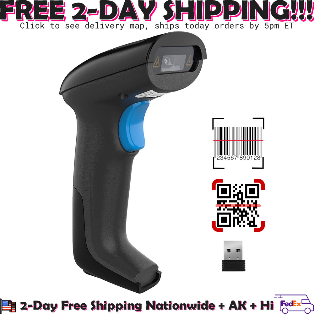 Realinn RL6200W Wireless Barcode Scanner 1D 2D QR Code Scanner USB Rechargeable