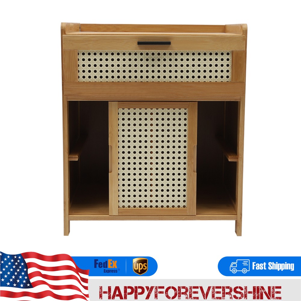 Modern Nightstand,Bed Side Table,Bamboo End Table,Storage Cabinets Night Stand