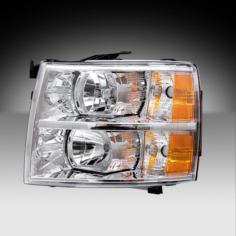 For 2007-2014 Chevy Silverado 1500 2500 3500 Chrome Headlight Left Driver Side