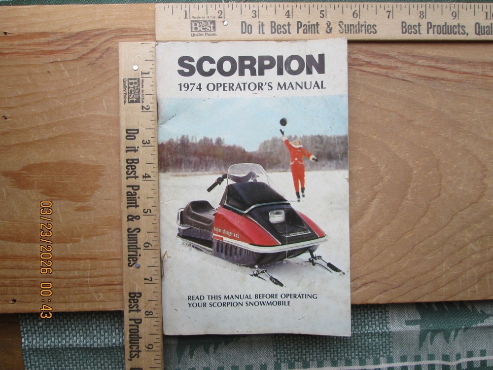 scorpion snowmobile Operator's Manual 1974