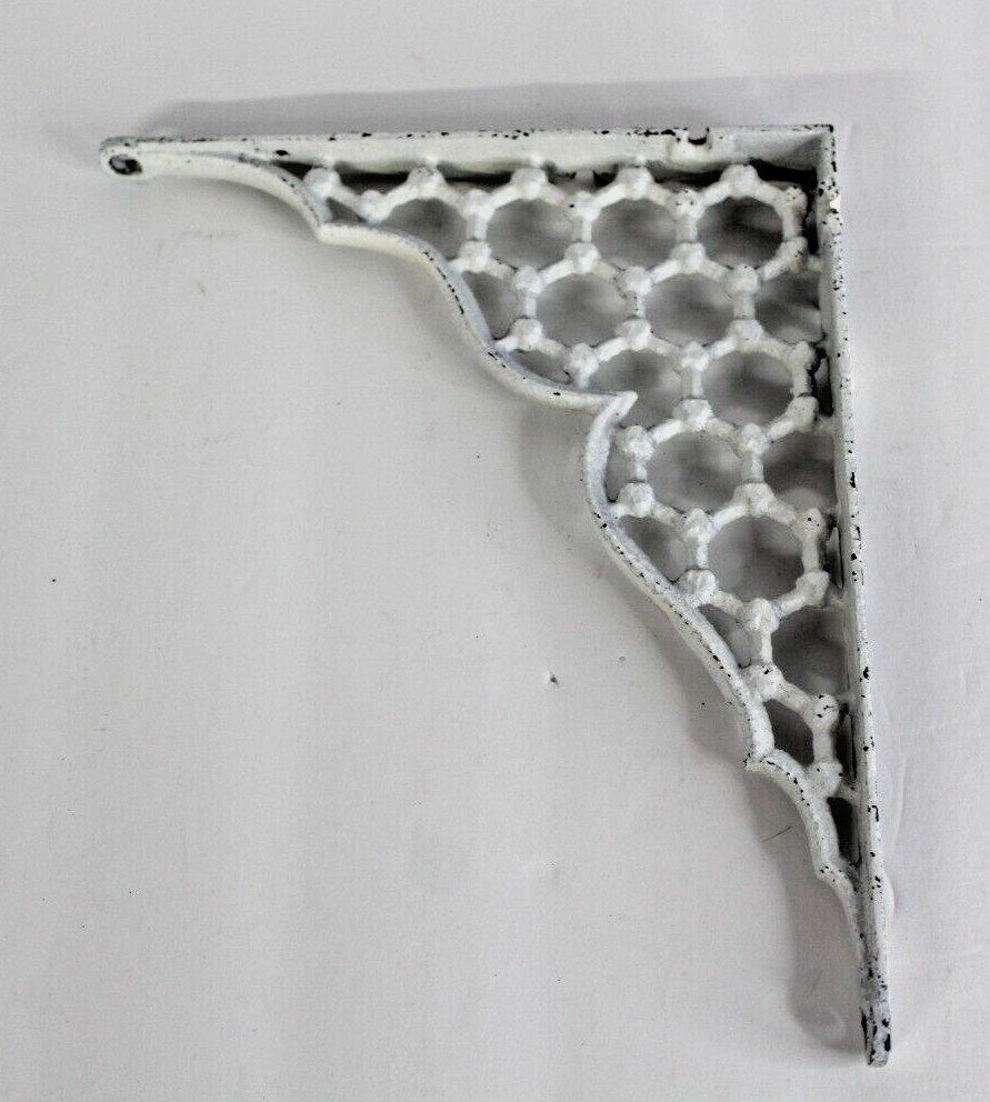 Single Vintage/Antique  White Cast Iron Shelf Bracket