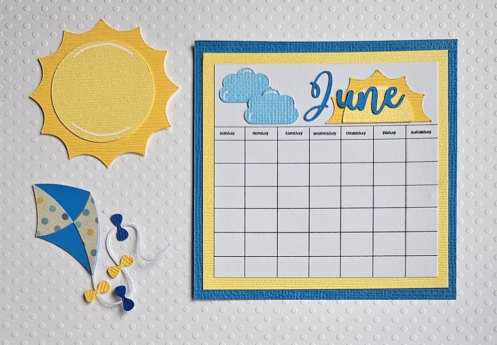 June Calendar Set 2. Scrapbook, Card making Paper Piecing