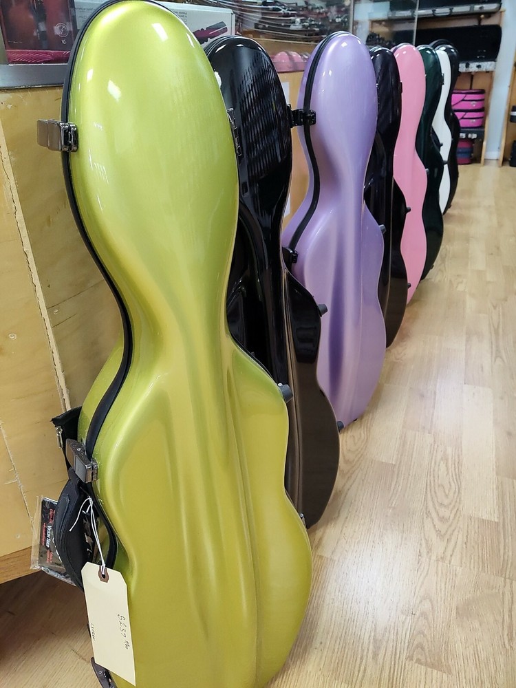 SALE*VIOLIN CASE (CELLO SHAPE) 4/4 BLUE-COMPOSITE SHELL-LIGHT-NO SCRATCH-PROTECT