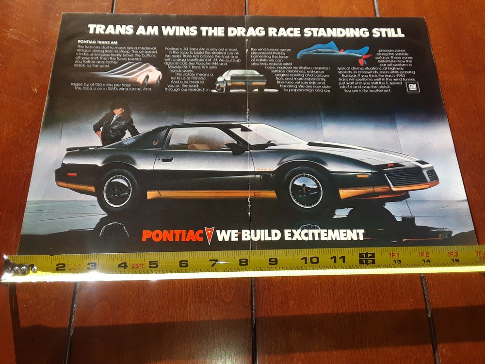 1983 TRANS AM NATALIE CARROLL ORIGINAL 2 PAGE AD