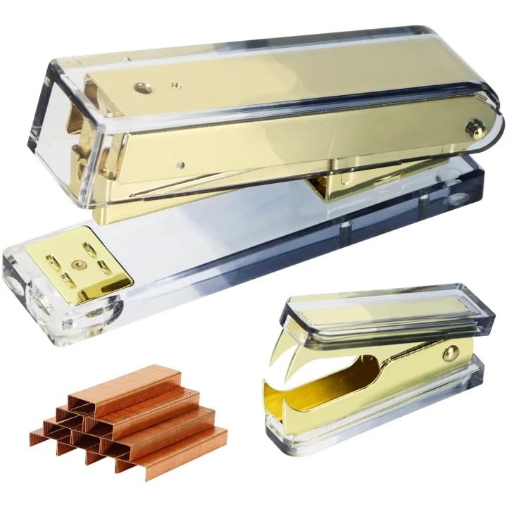 Multibey Gradient Acrylic Stapler Set, 25 Sheet Capacity Desktop Stapler with...
