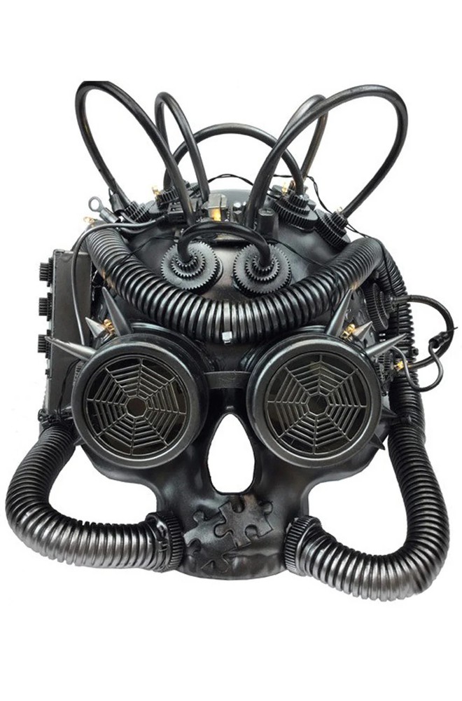 Steampunk Respirator Skull mask (Silver)