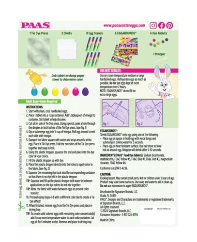 Tie Dye Easter Egg Decorating Kit with Whiskers Egg Dipper Bundle