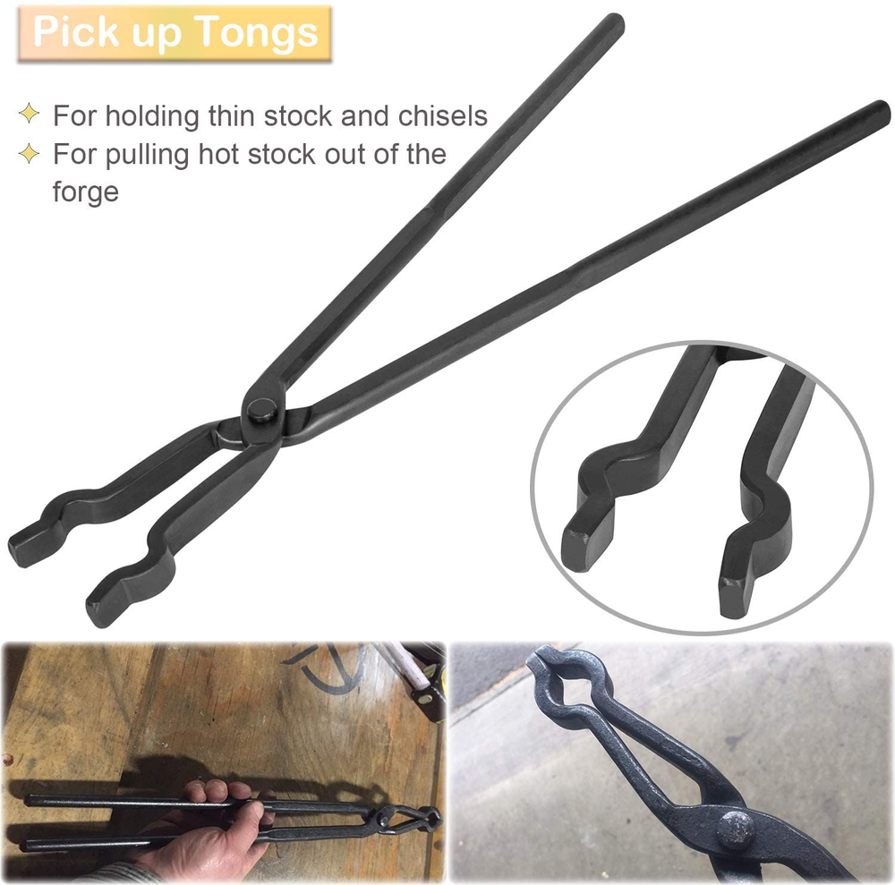 Beginner Blacksmith Tongs Bladesmith Forge Tongs Tools Set Anvil Forge 6PCs