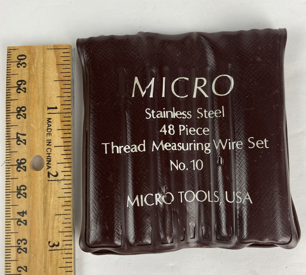 Micro Tool Stainless Steel 48 Piece Thread Measuring Wire Set No. 10 USED