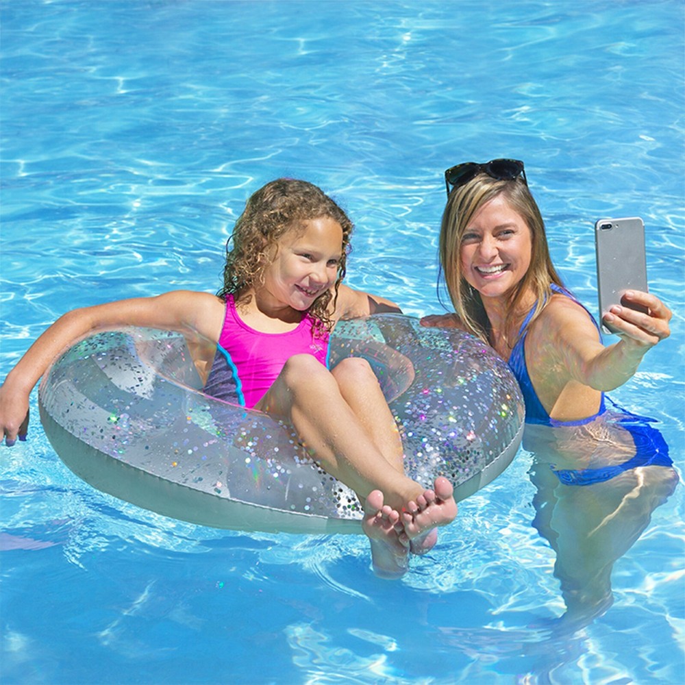 Poolmaster 36" Silver Glitter Tube Swimming Pool Float - 87133