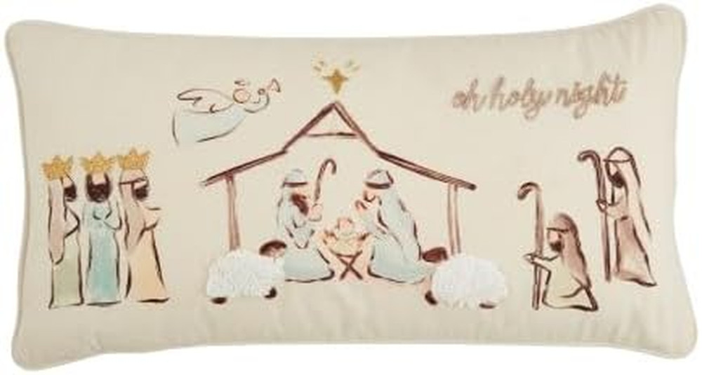 Nativity Pillow; 12" X 24"