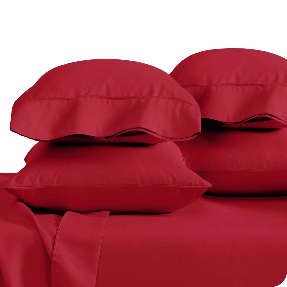 Bare Home Microfiber Pillowcases 20x30 Standard Queen 4 Pack Red