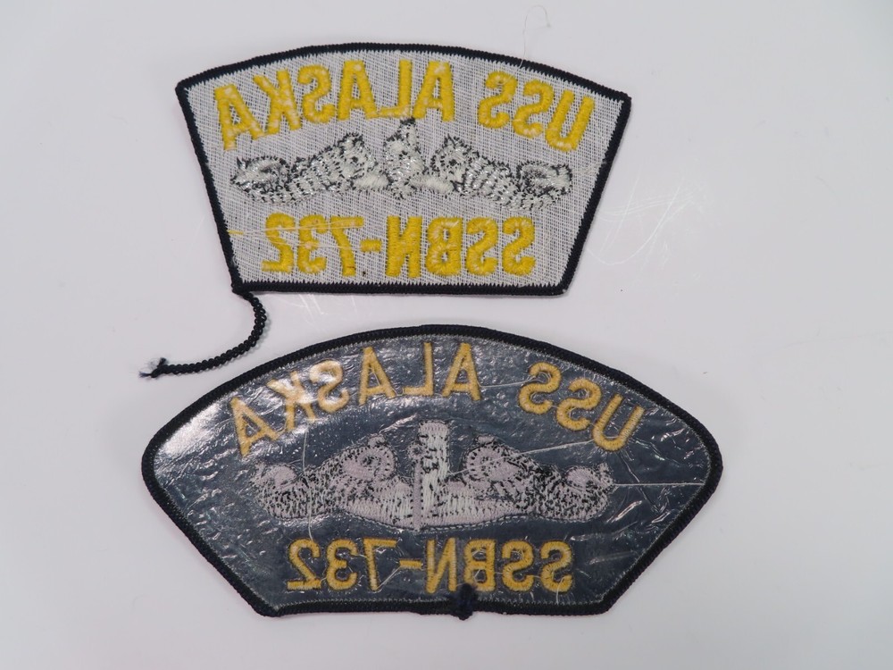 (2) Different USS Alaska SSBN-732 USN US Navy Submarine Felt Patch