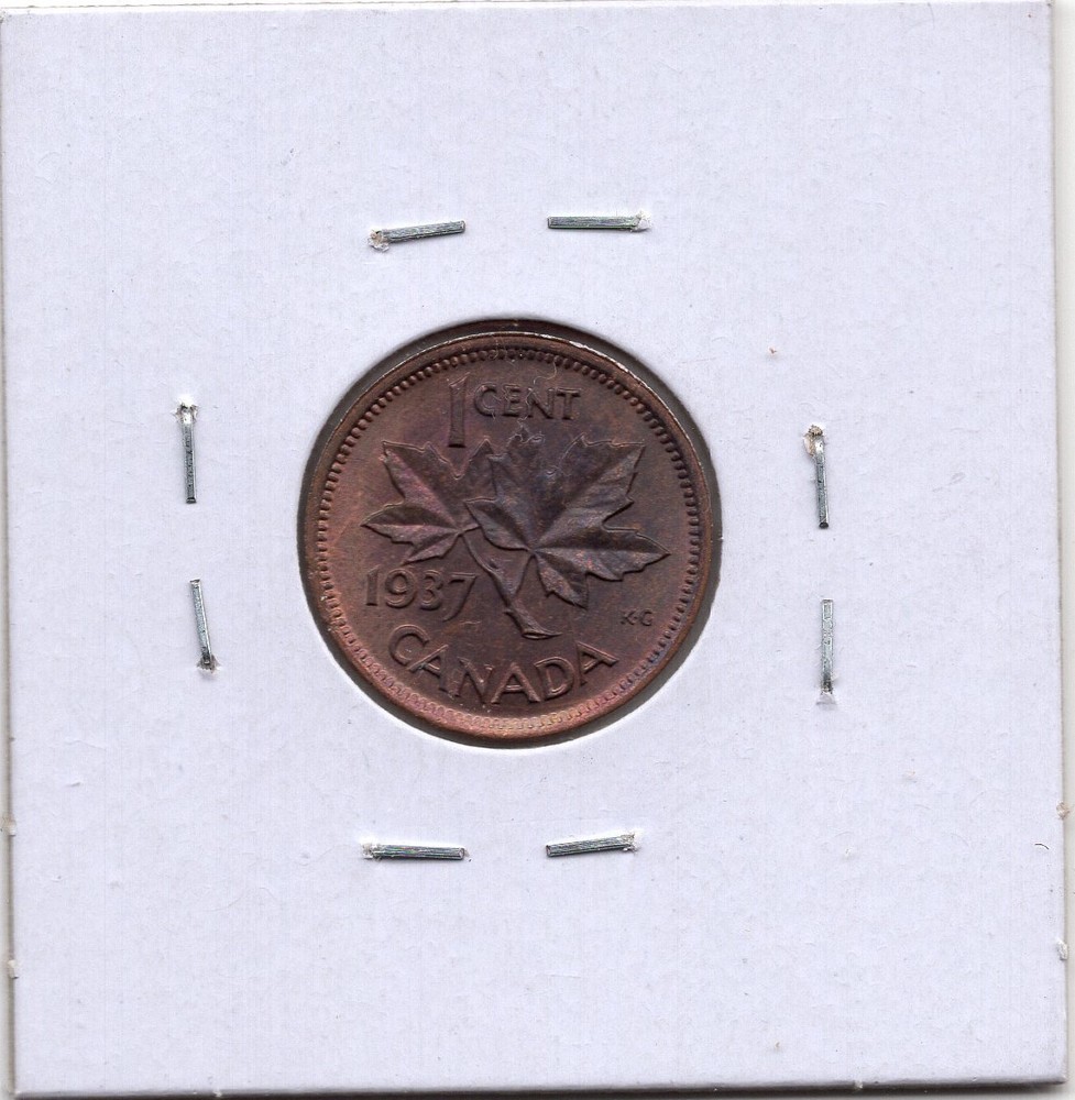 1937 Canada 1 Cent Coin - TR- BU