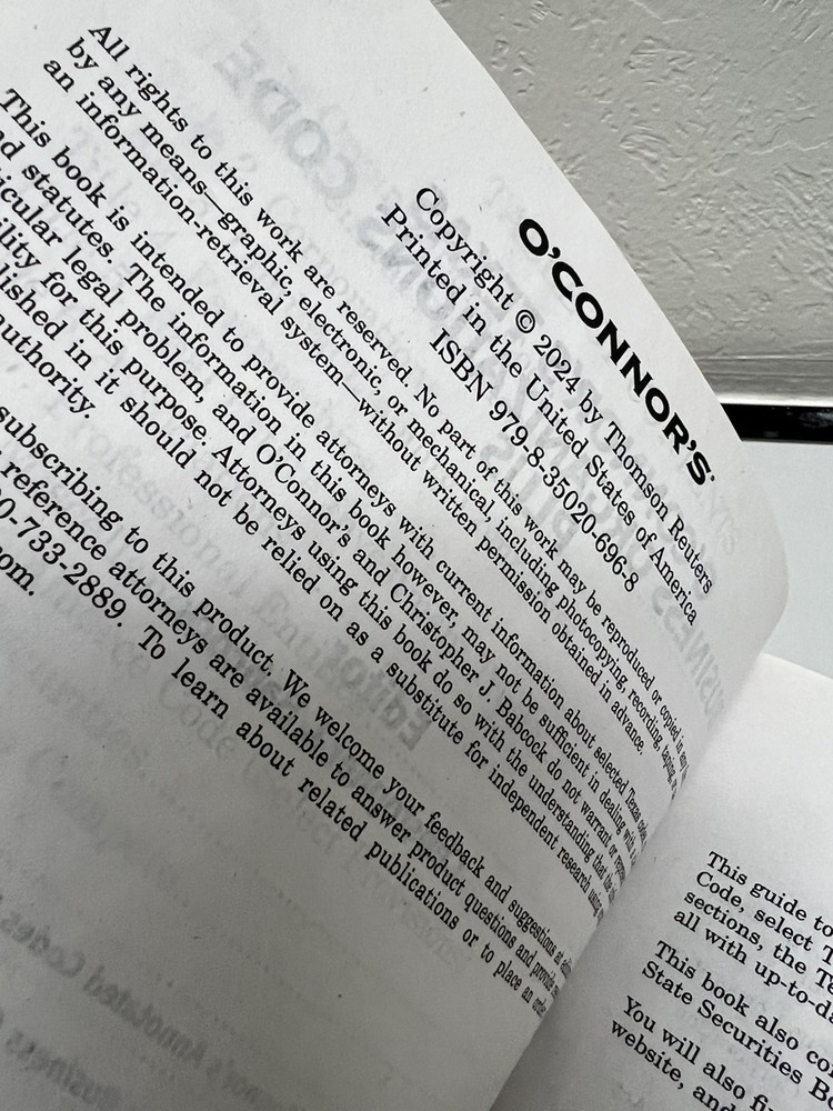 TEXAS BUSINESS ORGANIZATIONS CODE Plus (2024-2025)