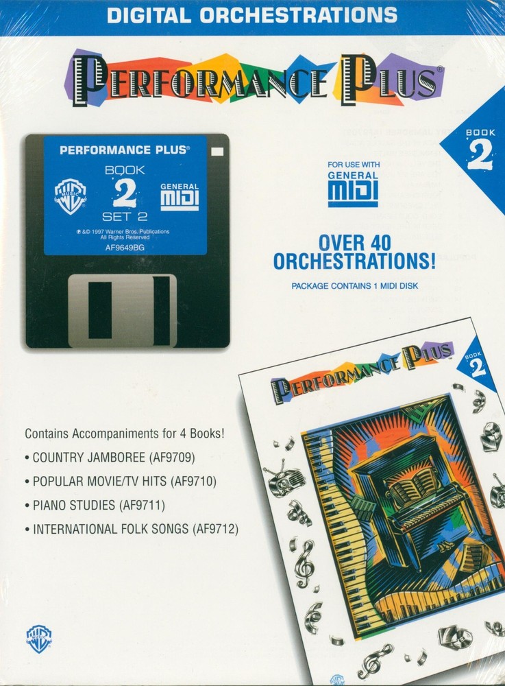 Performance Plus Book 2 Set 2 Digital Accompaniment Midi Disk Piano Movie TV