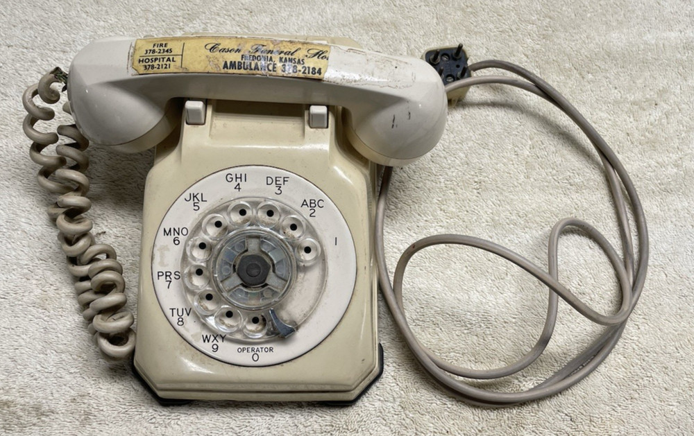 Vintage Rotary Phone Tan