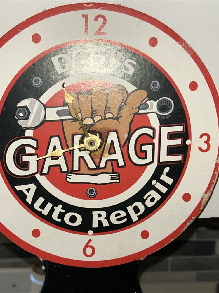 Dads Garage Clock And Grease Board