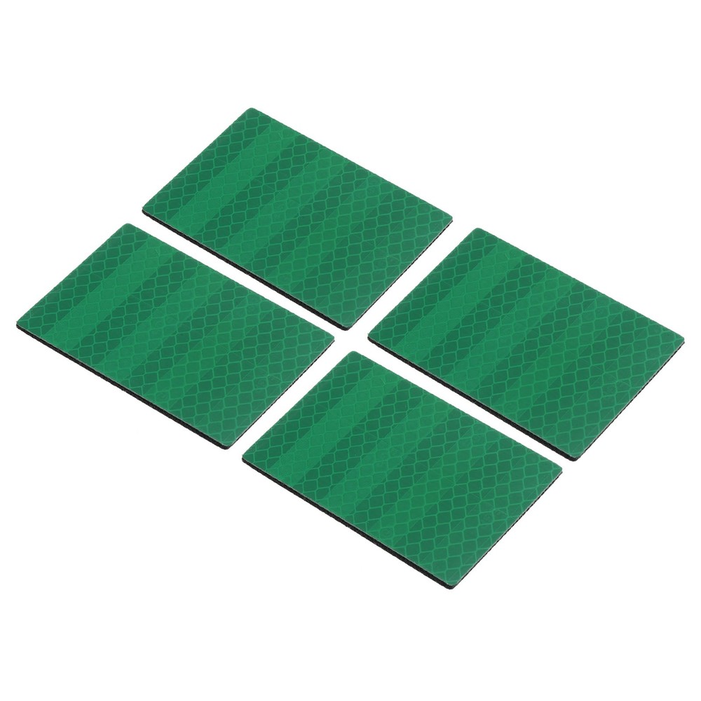 Reflective Patch 2"x3" 4pcs Hook and Circle Closure Green
