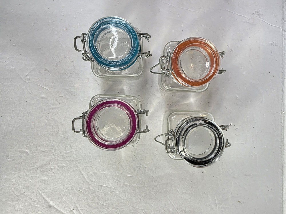 Jars with Wire Clamp Closure Set, 3-Ounce, Assorted, 4-Count