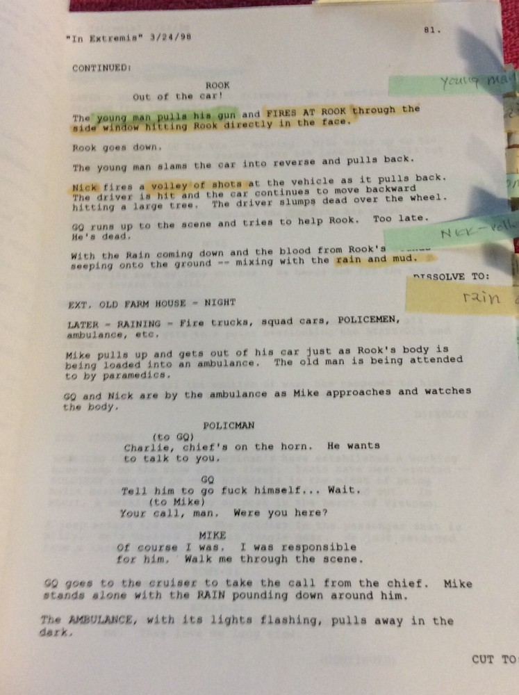ORIGINAL SCRIPT IN EXTREMIS KRIS KERTENTZ J M HENRY RED SCHAFFER
