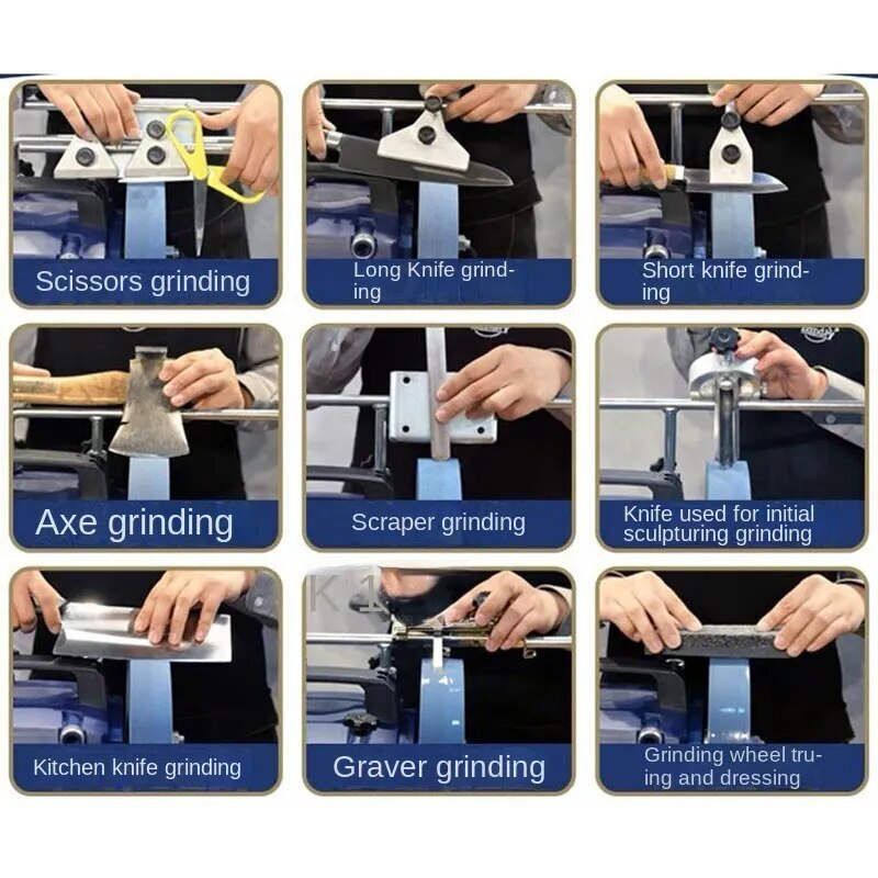 200W H8 8 Inch Sharpener Woodworking Tools Low-speed Water-cooled Sharpener