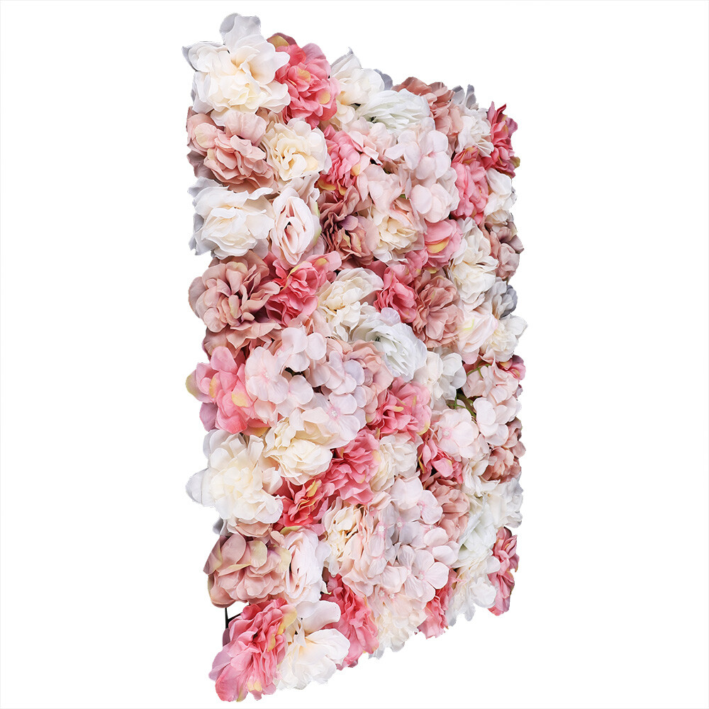 6pcs Artificial Rose Flower Wall Hydrangea Panel Background Wedding Party Decor