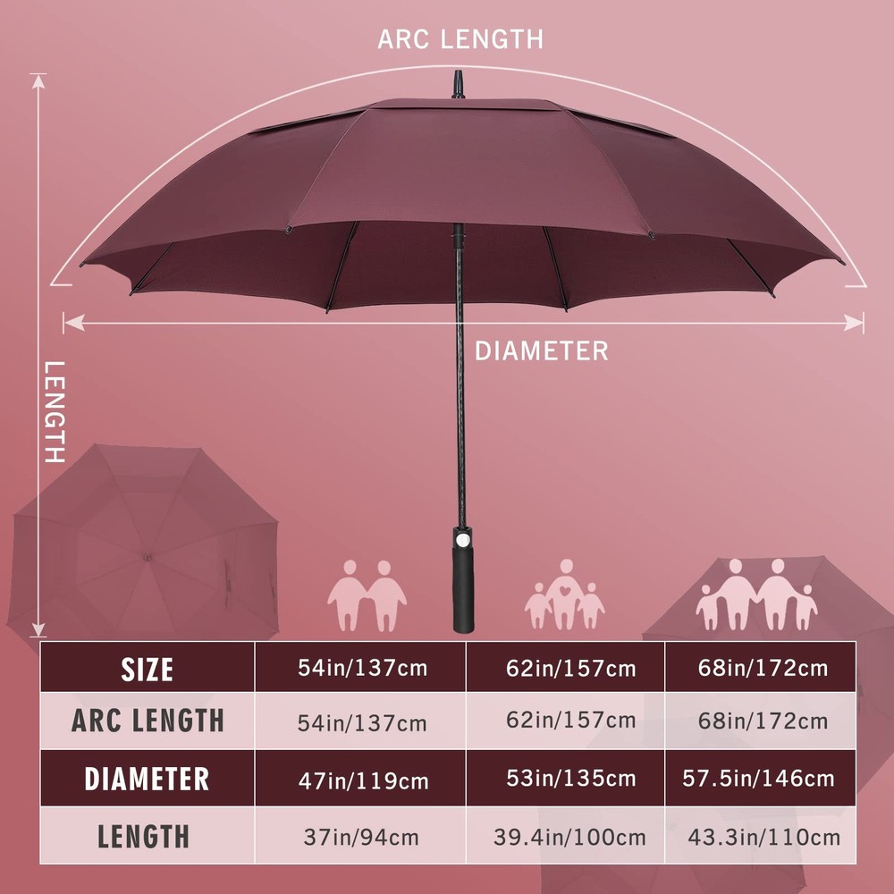 ZOMAKE Golf Umbrella Windproof Extra Large Oversized Heavy Duty Double Canopy