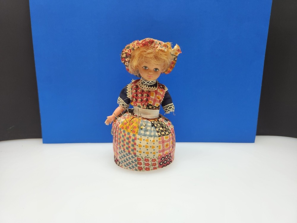 Vintage Pin Cushion Doll Missing Arm MCM Retro Sewing