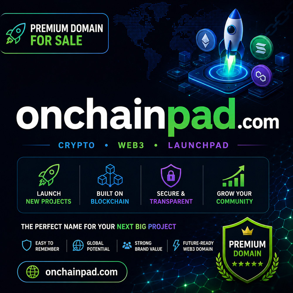 onchainpad.com Premium Domain | Crypto Web3 Launchpad Blockchain Name