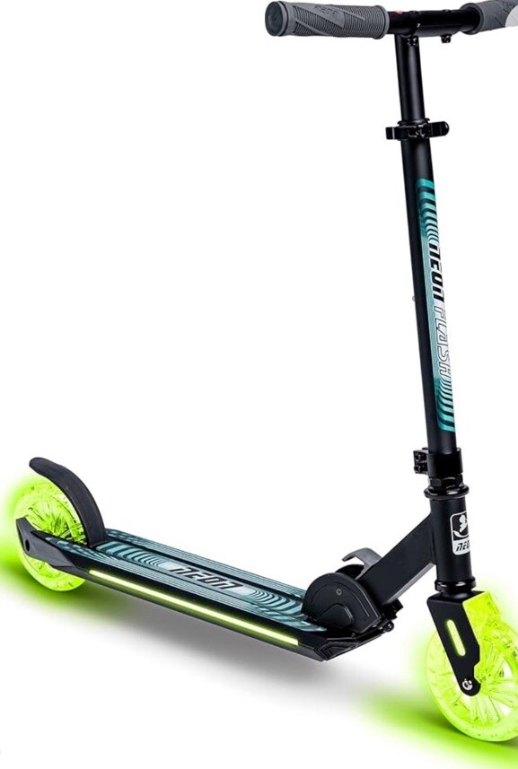 YVOLUTION NEON FLASH FOLDABLE KIDS SCOOTER 12S1-MULTI/FLASH - NEON YELLOW.