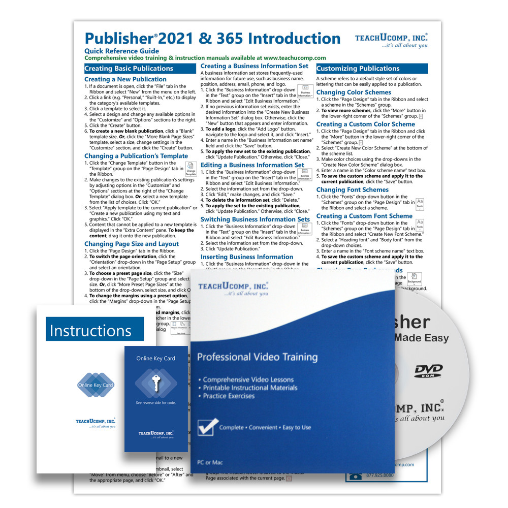 PUBLISHER for Microsoft 365 DELUXE Training Tutorial & Quick Reference Guide