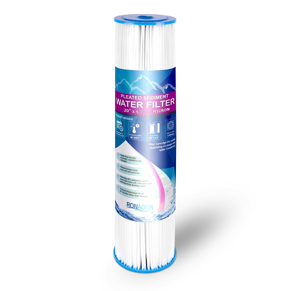 Big Blue Pleated Washable (5 Micron) Sediment Filter 20" Big Blue Housing