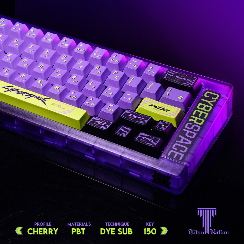 CYBERSPACE Theme 150keys/set PBT Cherry Profile for MX Keyboard