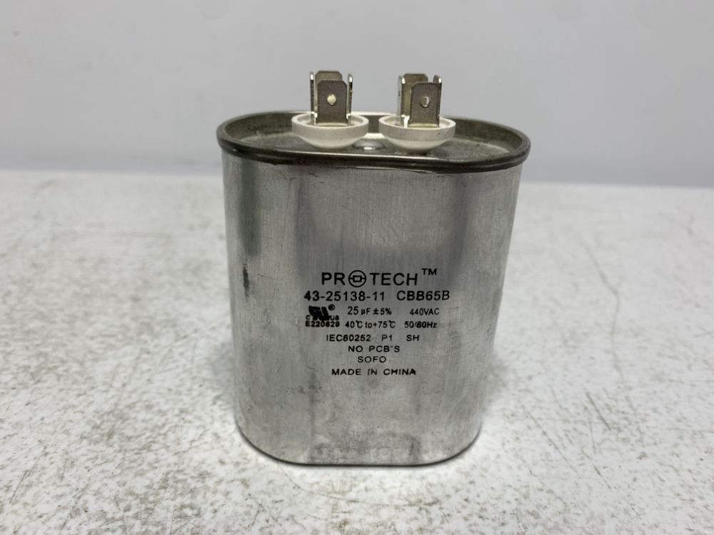 Protech 43-25138-11 Capacitor 25uF 440VAC Oval