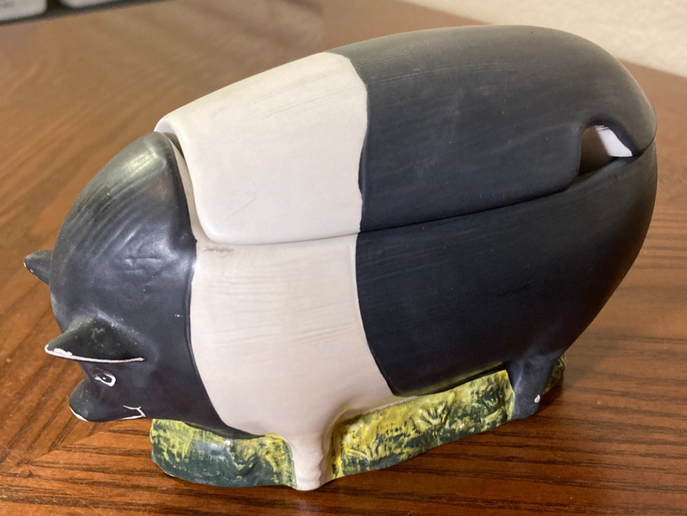 Sakura Hand Painted Pig Sugar Bowl