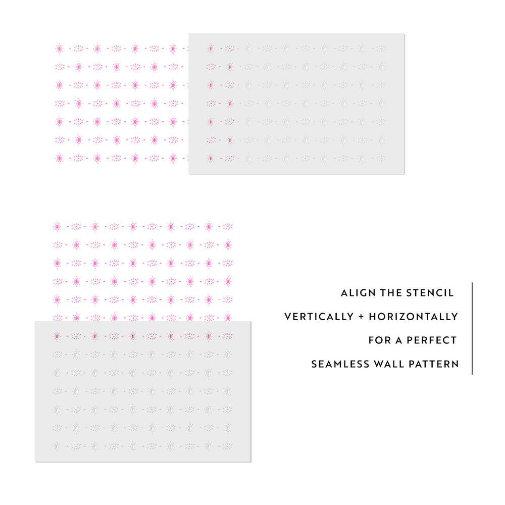 Boho Eyes Pattern Wall Stencil - Durable & Reusable Mylar Stencils