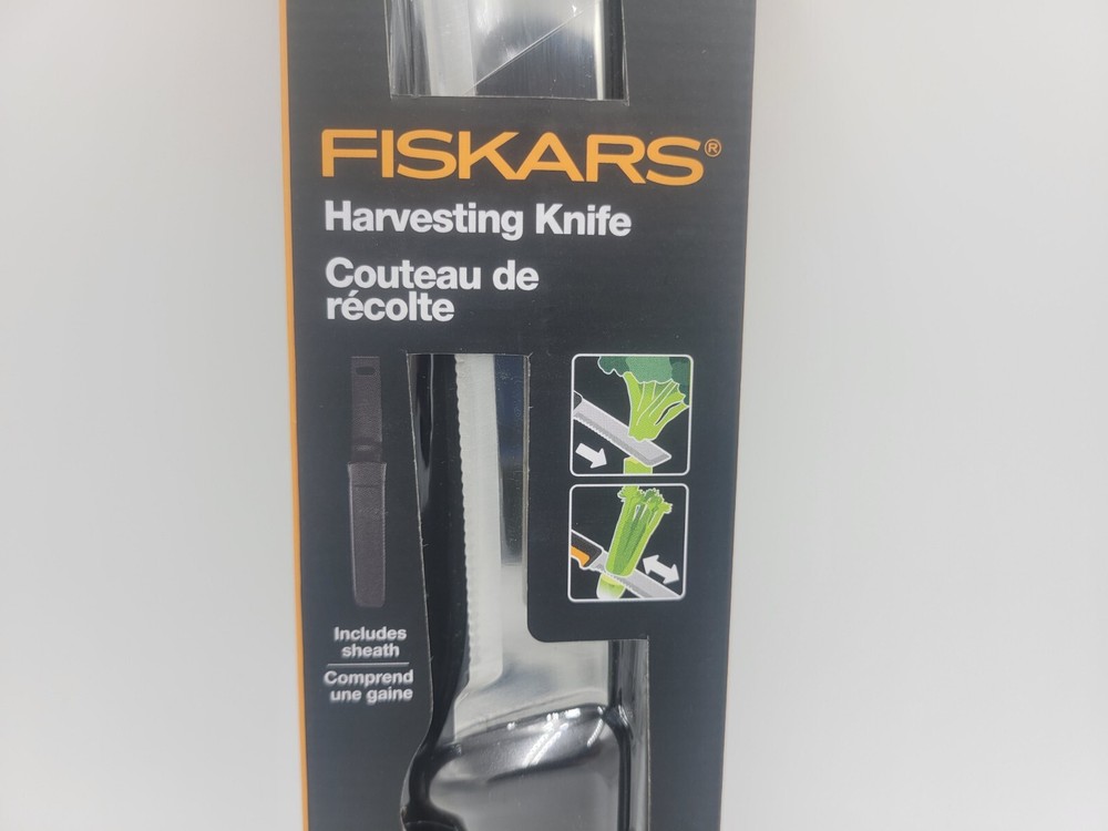 Fiskars Harvesting Knife with Sheath- make clean, precise cuts new